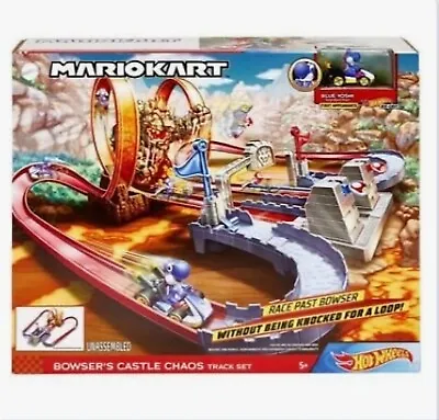 Buy Hot Wheels Mario Kart Bowser's Castle Chaos Die-Cast Car Vehicle Race Track Set • 39£