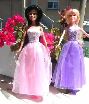 Buy Two Plastic Dolls - BARBIE NF Compatible Princess Dresses & Shoes • 6.77£