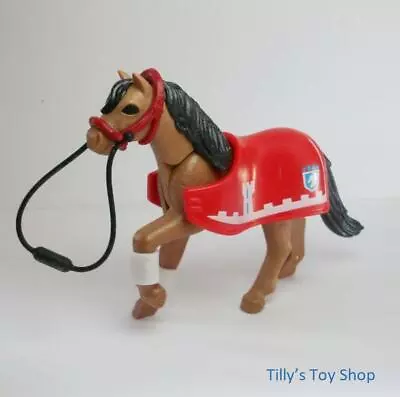 Buy Playmobil  Brown Shetland Pony, Red Blanket & Reins - Stables / Farm Sets -NEW • 5£