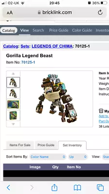 Buy Almost Complete - LEGO LEGENDS OF CHIMA: Gorilla Legend Beast (70125) • 0.99£