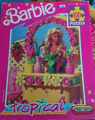 Buy Spears Games Barbie Tropical 100 Piece Jigsaw Puzzle 1991 Vintage • 10.99£