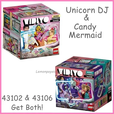 Buy LEGO VIDIYO 43106 & 43102 Unicorn DJ And Candy Mermaid Beatbox 2 Pack Set • 14.95£