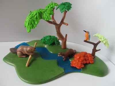 Buy Playmobil Forest/country River Scenery & Animals: Otter, Beaver & Kingfisher NEW • 13.99£