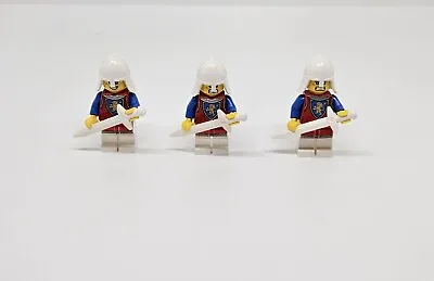 Buy LEGO LION KNIGHT CASTLE MINIFIGURE ARMY WITH White HELMET SWORD X3 NEW (G4) • 17.99£