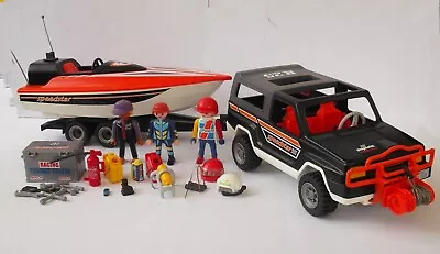 Buy Playmobil - Speedstar - 4x4 Jeep Truck & Speedboat W Trailer • 16.99£