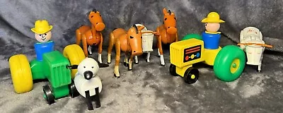 Buy FISHER PRICE Vintage 1970s Farmer Farm Animals Toy Mixed Lot With Tractors • 18£