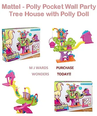 Buy Mattel - Polly Pocket Wall Party - Tree House With Polly Doll - BOXED  • 14.99£