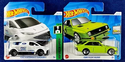 Buy HOT WHEELS FORD PERFORMANCE SUPERVAN 4 White & FORD ESCORT RS2000 Green • 6.99£
