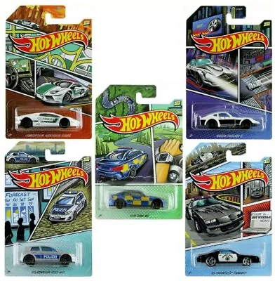 Buy Hot Wheels 1:64 Scale Police Series Die-cast Car - Full Set Of 5 Models • 17.49£