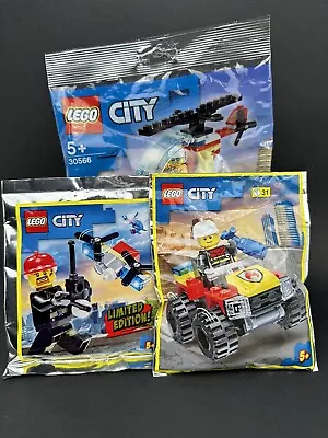Buy Lego City Fire Helicopter Quad Bike Freddy Fresh Firefighter & Drone Minifigure • 15£