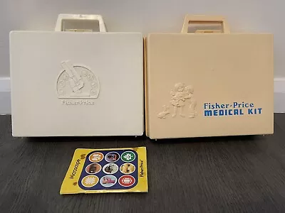 Buy Vintage Fisher Price Doctors Nurses Toy Medical Kit Microscope With Slides Case • 29.95£