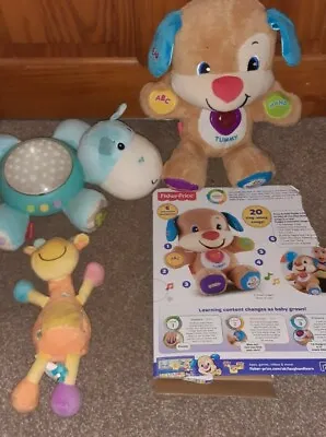 Buy Fisher Price Light Up Lullaby Hippo & ABC Bear & Soft Giraffe With Sounds • 10£
