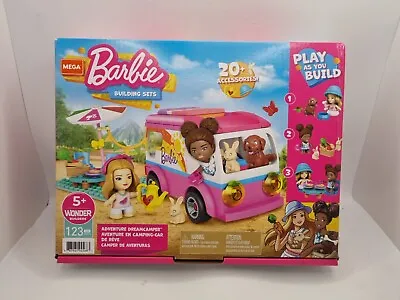Buy Barbie Adventure DreamCamper Mega Blocks Set 123 Piece 20 Accessories New Sealed • 14.99£