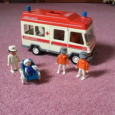 Buy Complete Vintage Playmobil Set 3456 Hospital Emergency Ambulance • 18.99£