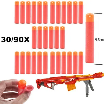 Buy 30/90 Toy Gun Soft Bullets Foam 9.5cm Mega Dart For Nerf N-Strike Elite Blasters • 4.89£