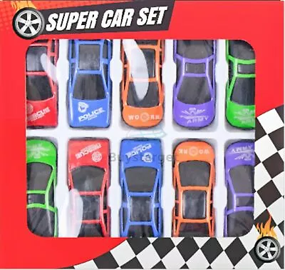 Buy 🔥10pc Metal Die Cast Kids Cars Gift Set Xmas Racing Vehicle Children Play Toy • 3.95£