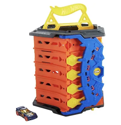 Buy Mattel Hot Wheels 5 Lane Collapsible Roll Out Raceway Track Set, Multicolor • 66.30£