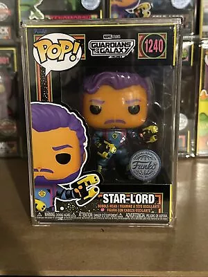 Buy FUNKO POP: GUARDIANS OF THE GALAXY 3 STAR-LORD Blacklight W/HARD STACK PROTECTOR • 7.50£