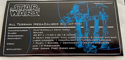 Buy Star Wars UCS Sticker MOC FO Heavy Assault Walker AT-M6 By Cavegod TBC • 8.24£