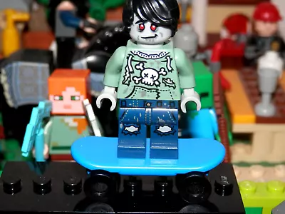 Buy Lego Minifigures - Series 1 - Zombie Skateboarder - Mini Figure With Black Base • 6.25£