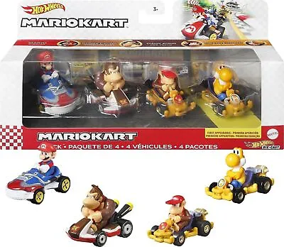 Buy Hot Wheels Mario Kart 4 Pack [3 Years Old] 986E-GWB36 HDB22 • 94.42£
