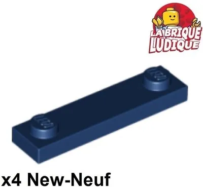 Buy LEGO 4x Plate Modified Smoothplate 1x4 2 Studs Dark Blue/Dark Blue 92593 NEW • 1.28£