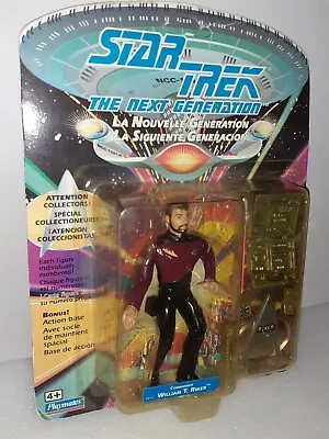 Buy Playmates Star Trek 4.5’ Inch Figure William T Riker Made In CHINA 1995 BANDAI • 17.50£