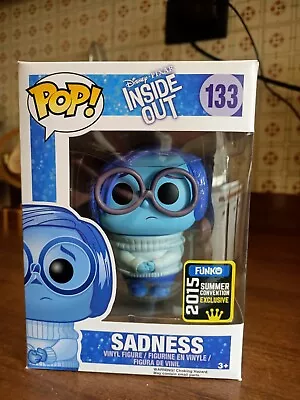 Buy 2015 Funko POP Sadness 133 Inside Out GLITTER Summer Convention Disney Exclusive • 77.22£