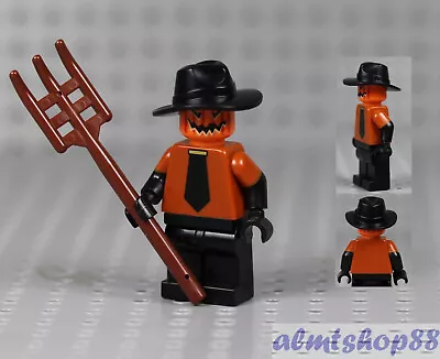 Buy LEGO - Halloween Scarecrow Minifigure - Pumpkin Head Pitchfork Zombie Monster V • 7.57£