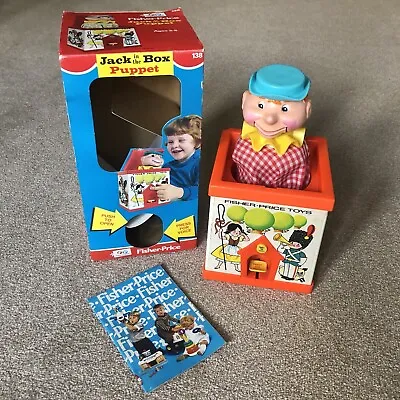 Buy Fisher Price Vintage JACK IN THE BOX  Squeaking Pop Up Puppet Toy BOX & LEAFLET! • 32£