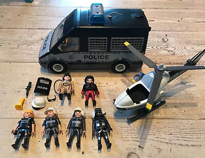 Buy Playmobil Police Van With Light And Sound, Helicopter And Accessories!! • 13.75£