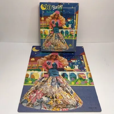 Buy Vintage 1991 Barbie Night Out Floral Dress 100 Piece Jigsaw Puzzle Golden Mattel • 8.52£