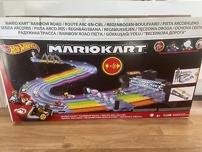 Buy Hot Wheels Mario Kart Rainbow Road Track Playset With 2 Vehicles • 50£