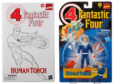 Buy Hasbro Pulse Exclusive Fantastic Four Retro Human Torch 6 Inch NIB • 46.24£