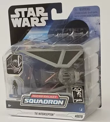 Buy Star Wars Micro Galaxy Squadron TIE INTERCEPTOR & The Pilot Figure 0078 • 25.97£