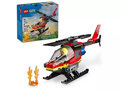 Buy LEGO  60411 City Fire Rescue Helicopter Building Set Fun For Age 5+ 85 Pieces • 10£