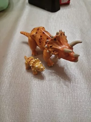 Buy  Playmobil Large Triceratops Orange Dinosaur Figure & Baby Triceratops • 13£