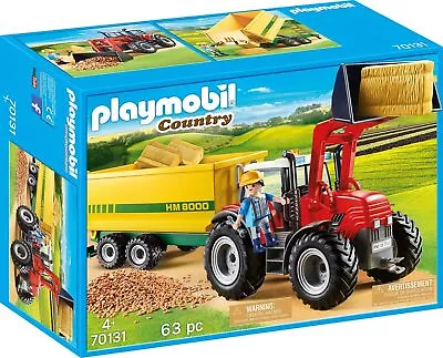 Buy PLAYMOBIL Country 70131 Farm Tractor With Feed Trailer, For Children Ages 4+ • 45.01£