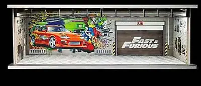 Buy 1:64 Scale Model Diorama GARAGE Model FAST AND FURIOUS Logo For Hot Wheels Set • 43.99£