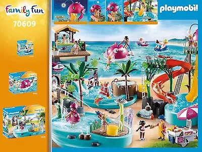 Buy Playmobil 70609 Family Fun Aqua Park Water Park With Slides • 39.99£