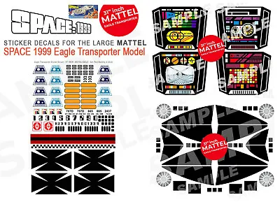 Buy MATTEL - SPACE 1999 EAGLE - FULL STICKER DECAL SET - Super Color & Sharp Detail • 34£