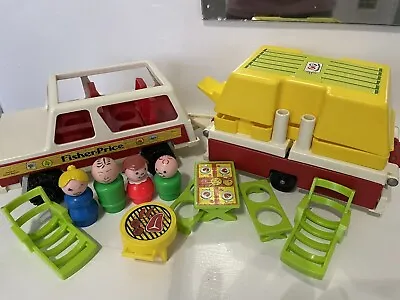 Buy Fisher Price Little People Car And Trailer Touring Camp Set • 18£