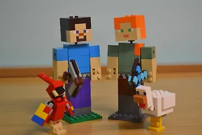 Buy Lego Minecraft Alex BigFig With Chicken (21149) & Steve With Parrot (21148) • 10£