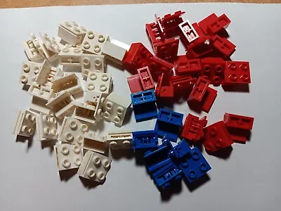Buy Lego Lot 48 Hinge Bricks Base Top Plate Assembly 1x2 2x2  Red White Blue • 6.46£