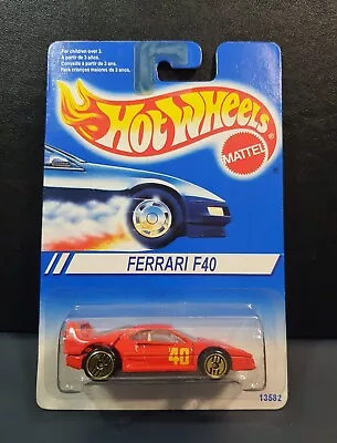Buy Hot Wheels_ 1995_ 1/64_ Ferrari F40 / Red With Gold Ultra Hot Rim #13582 • 30.68£