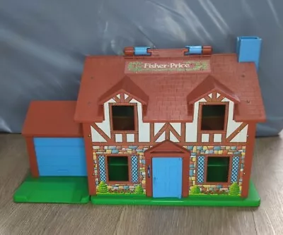 Buy Vintage Fisher Price Little People Play Family House Brown Tudor - 1980's  • 19£
