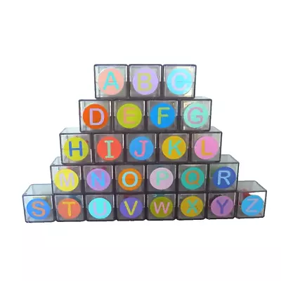 Buy ABC Alphabet Blocks Clear Plastic Peekaboo Trinkets Inside Learning Toy • 33.24£