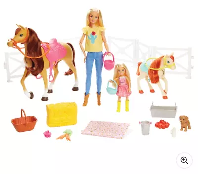 Buy Barbie Hugs 'n' Horses - Girls Toyset Playset For Kids, Barbies Doll Figure Toys • 62.99£