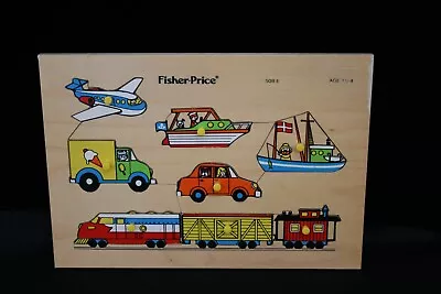 Buy Fisher-Price 1970/80s Wooden Matching Puzzle- Transport. Great Condition • 5£