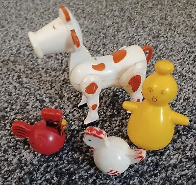 Buy 4 Farm Animal Figures Little People Cow Chicken Hen Inc. Fisher Price FLAW  • 27.99£